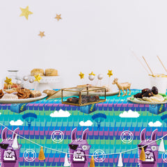 Generous 86.6 by 51.2 inch size fits standard party tables.