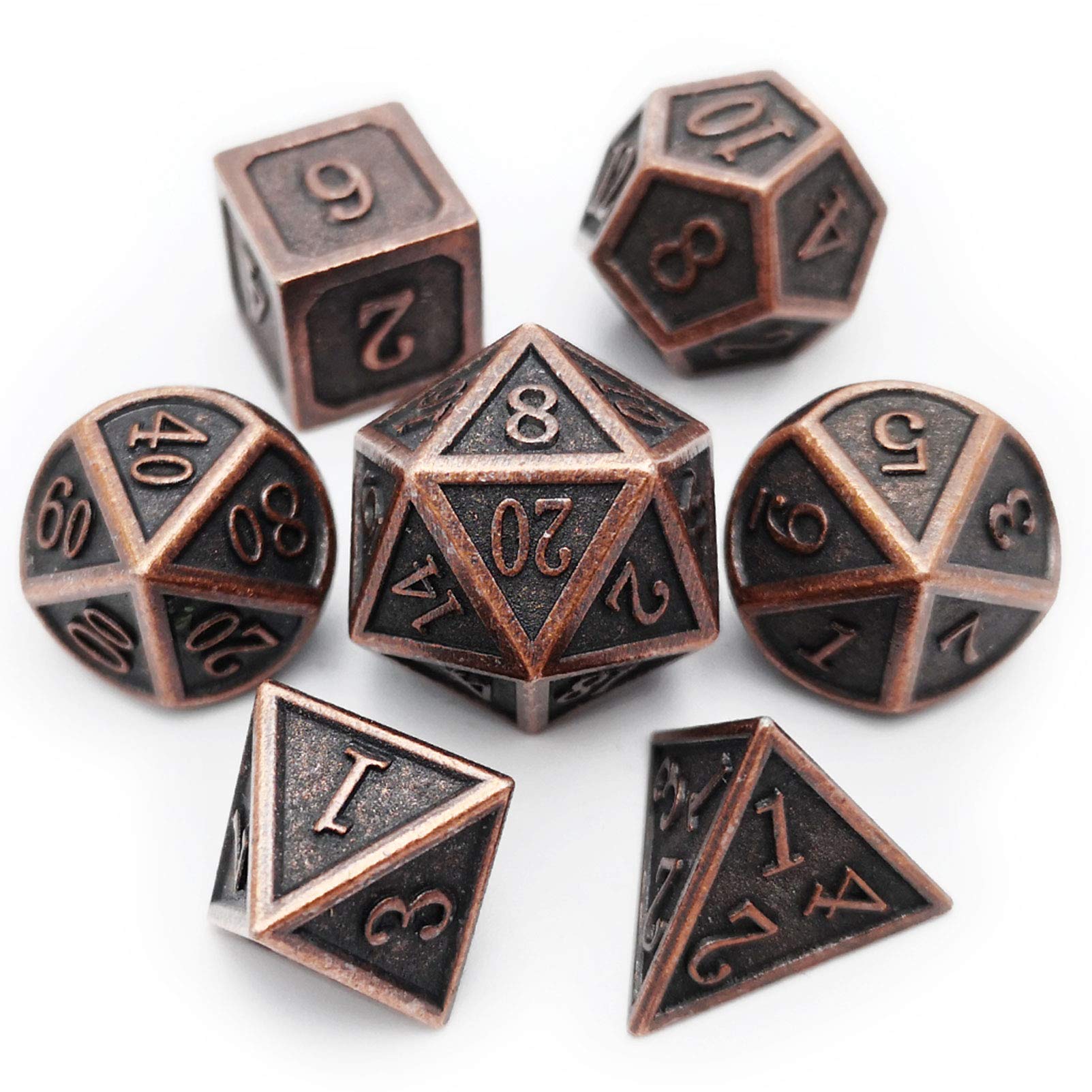 Haxtec antique copper D20 dice for immersive D&D sessions and reliable rolls.