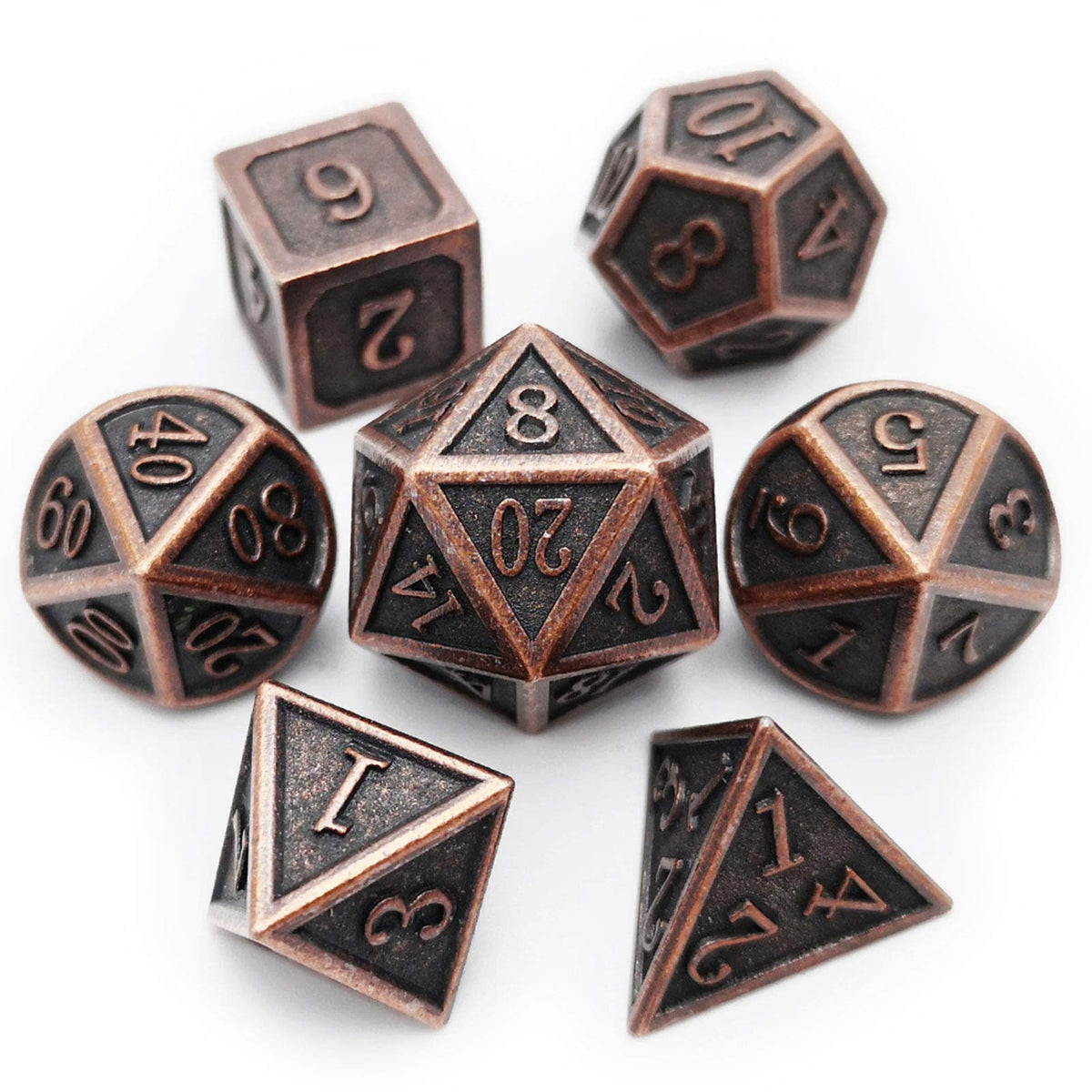 Haxtec antique copper D20 dice for immersive D&D sessions and reliable rolls.