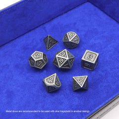 Haxtec antique iron DND dice burnished finish evokes classic smithcraft.