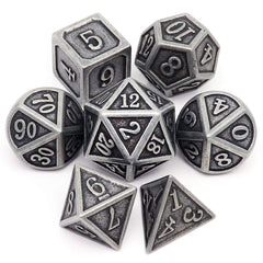 Haxtec antique iron DND D20 die close-up for immersive tabletop play.