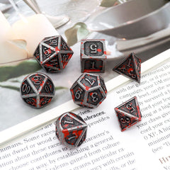 Haxtec bloodstained D10-00-90 dice with bold numerals on durable metal
