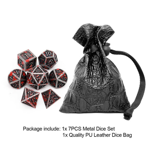 Haxtec bloodstained D12 dice with antique metal finish for reliable reads