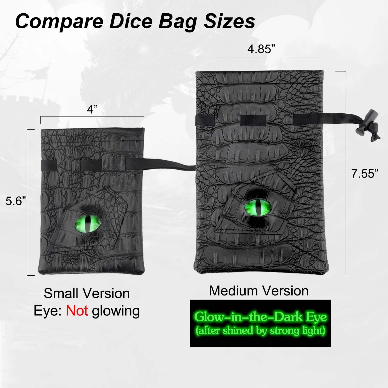 Haxtec drawstring-closed dice bag keeps dice secure during travel