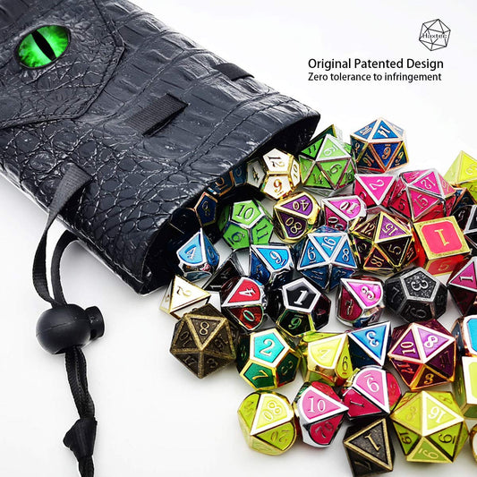 Haxtec drawstring-open dice bag shows quick access for fast dice setup