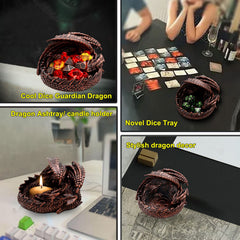 Haxtec dragon-themed dice storage tray for RPG nights