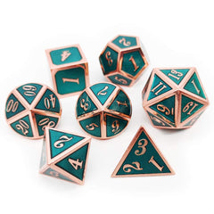 Haxtec DND D12 copper-teal die highlighting finish
