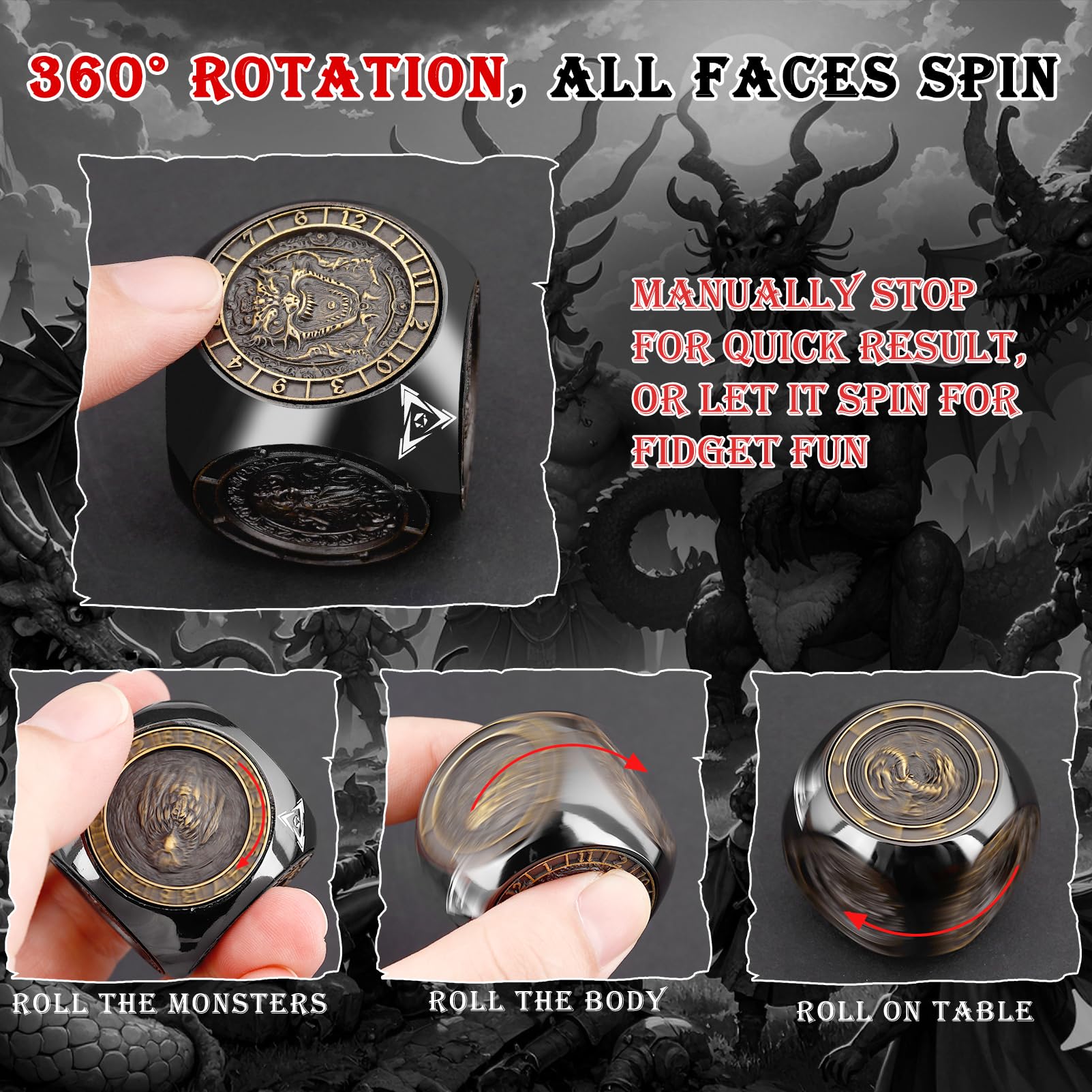 Haxtec lllithid-face dice for mind flayer-inspired ambiance