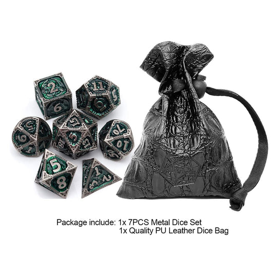Haxtec dragon-scale engraving on zinc alloy dice enhances table presence