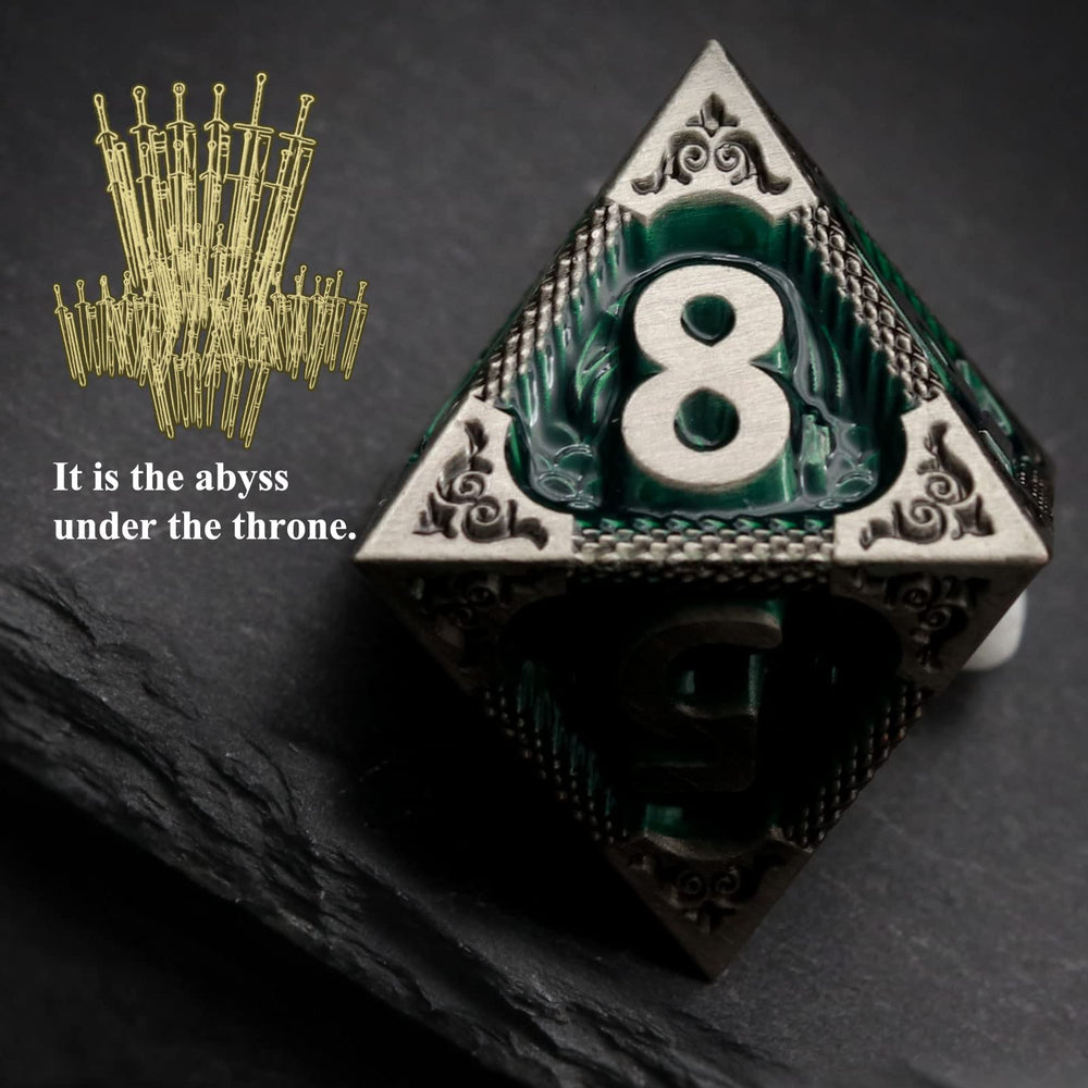 Haxtec green dragon dice with a fire-breathing scene for dramatic play