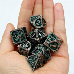 Haxtec antique iron finish dice set for a premium collectible look