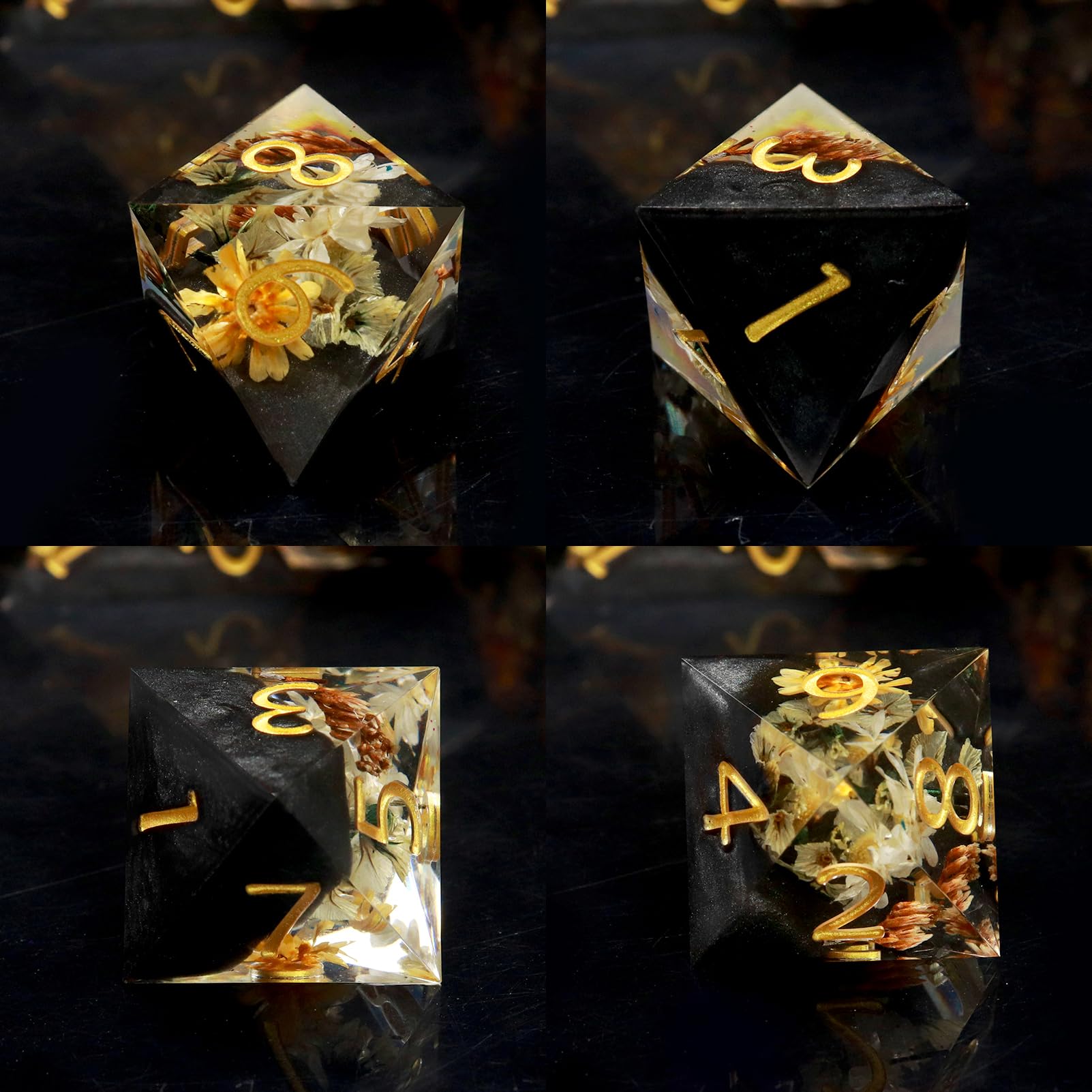 Haxtec sharp-edge resin D percent dice for accurate percentile rolls.