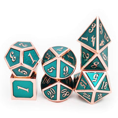 Haxtec PU leather dice bag included with copper-teal dice