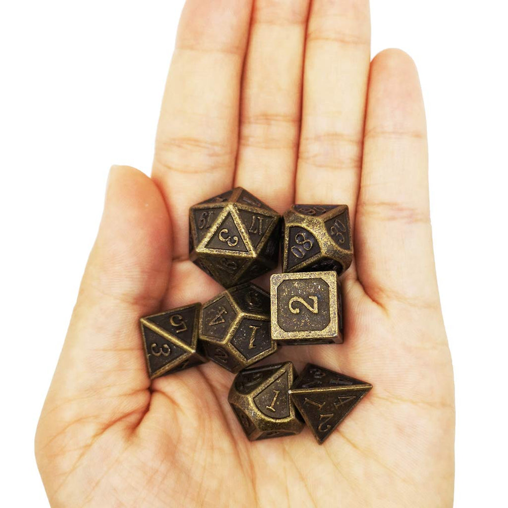 Haxtec heavy zinc alloy dice with clear numerals for easy reading