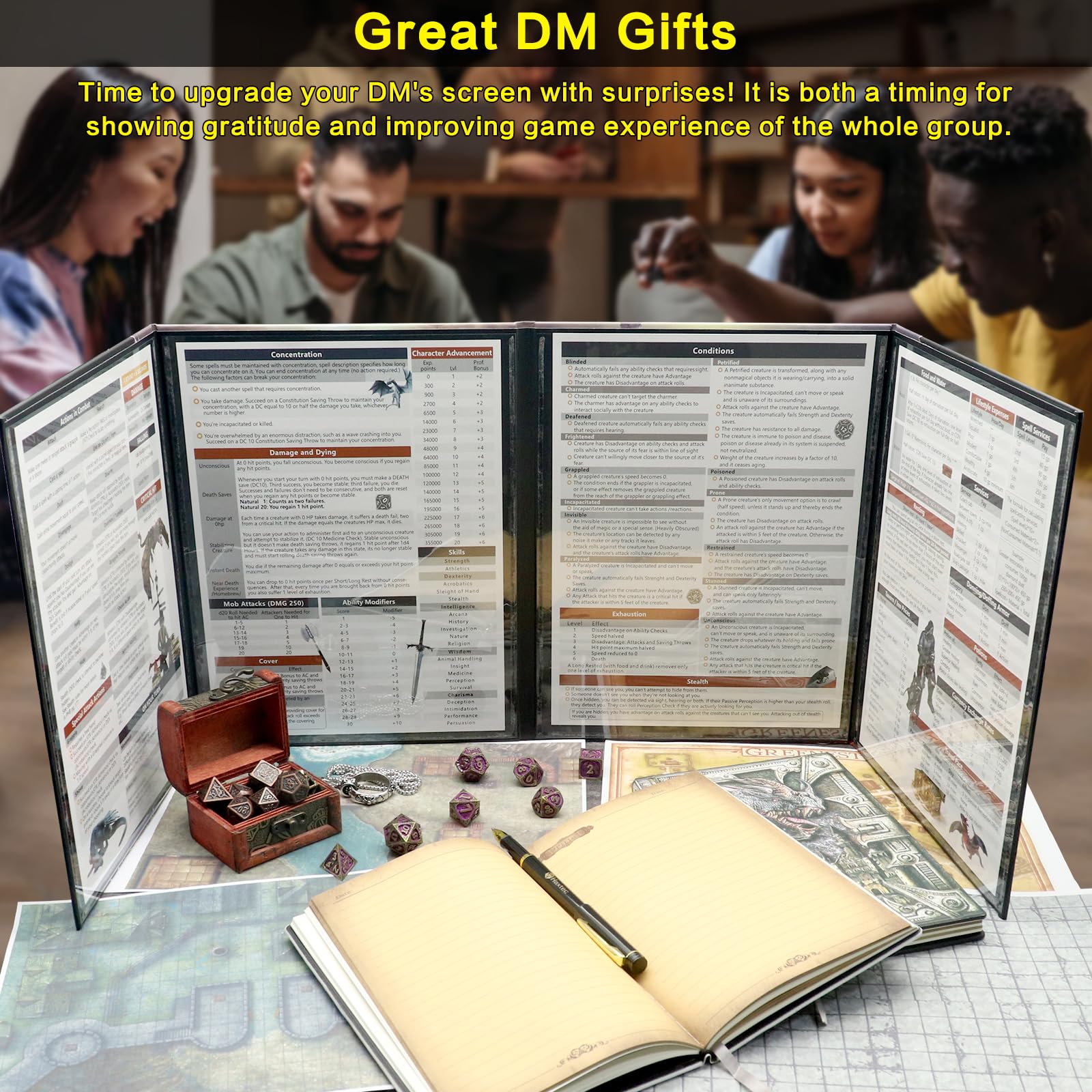 Haxtec DND Screen folds for easy transport and on-table setup.