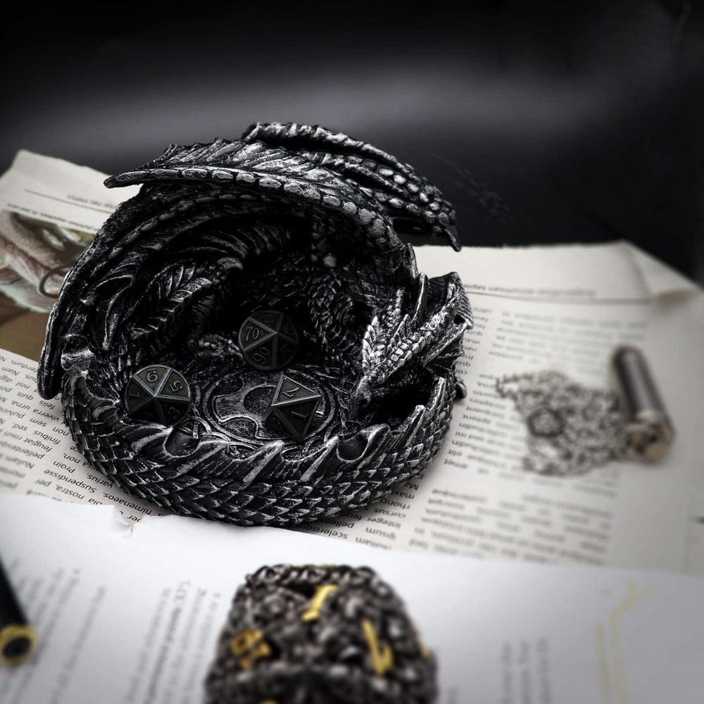 Haxtec Dragon Dice Holder Stand provides a stylish resting place for RPG dice.