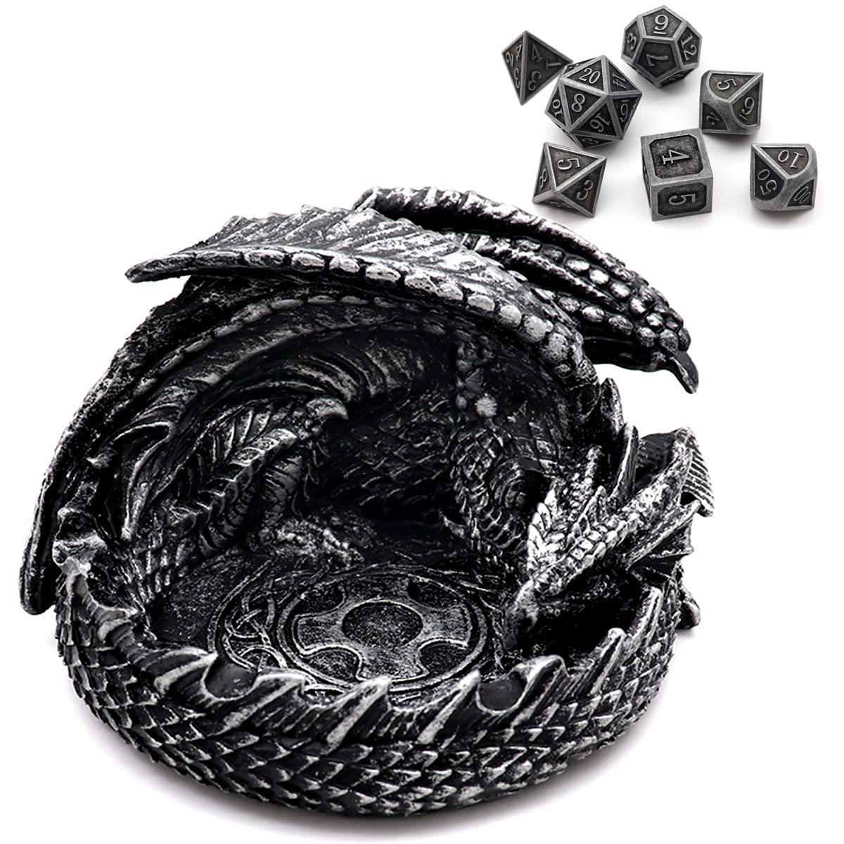 Haxtec dragon dice jail tray with detailed scales for secure dice storage.