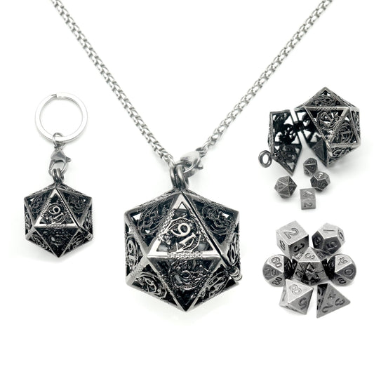 Haxtec mini DND dice with necklace case for portable tabletop sessions