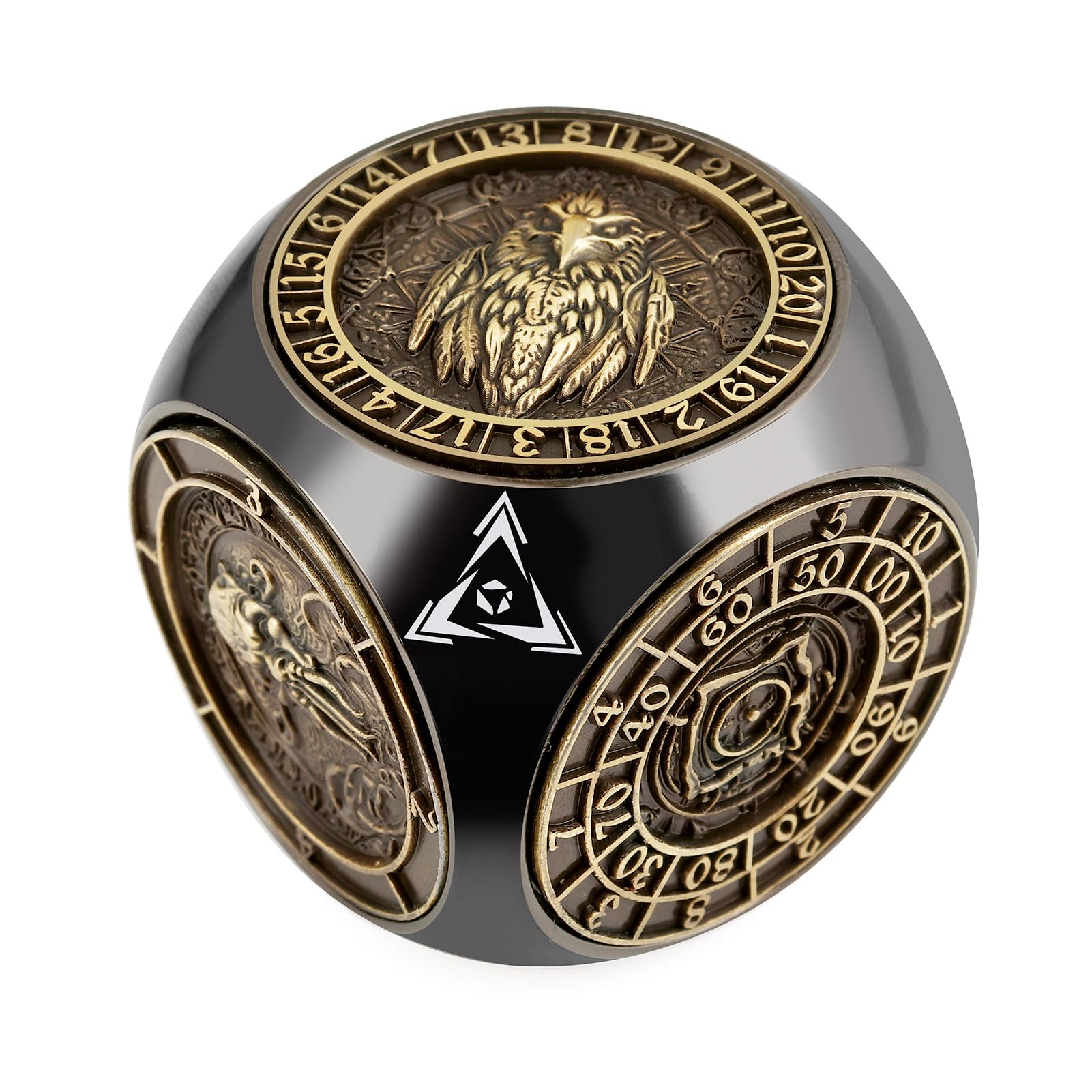 Haxtec spinner dice 7-in-1 brass for RPG sessions