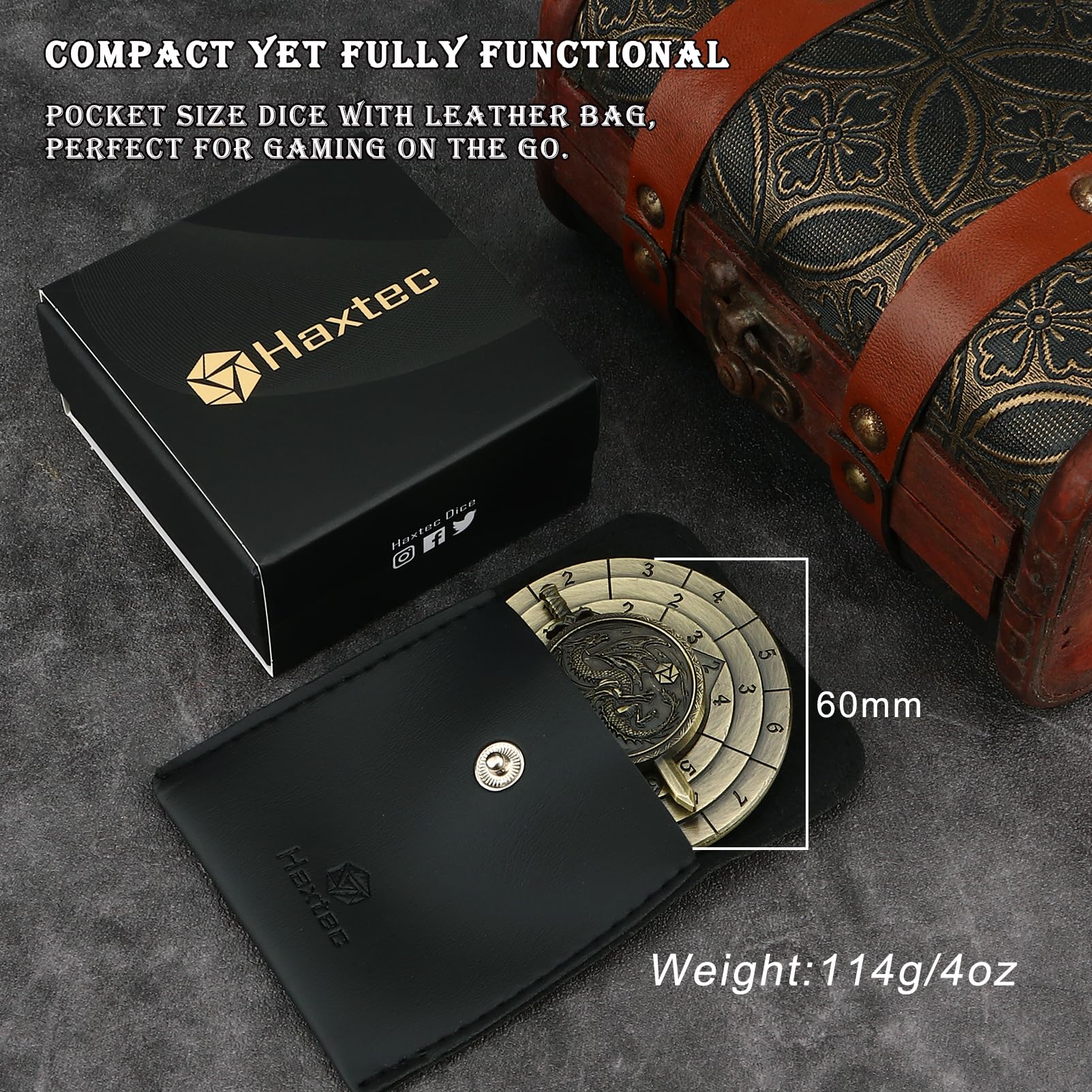 Haxtec spinner-dice-balanced-dice-weight conveys premium feel and durability.