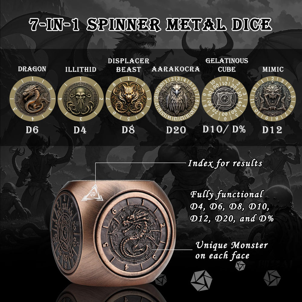 Haxtec brass dice close-up highlights craftsmanship and durability.