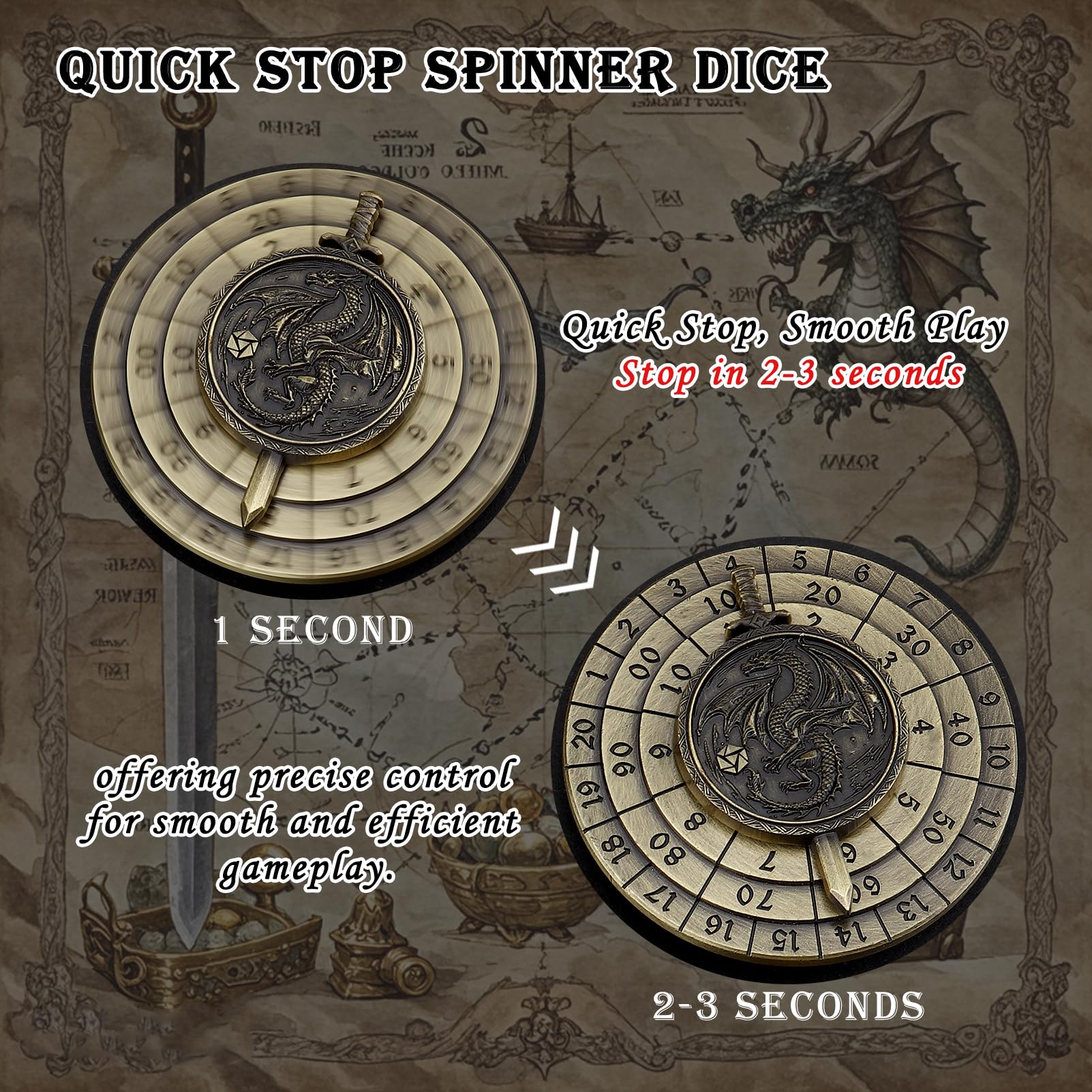 Haxtec spinner-dice-metal-d4-d20 in action view for precise rolls.