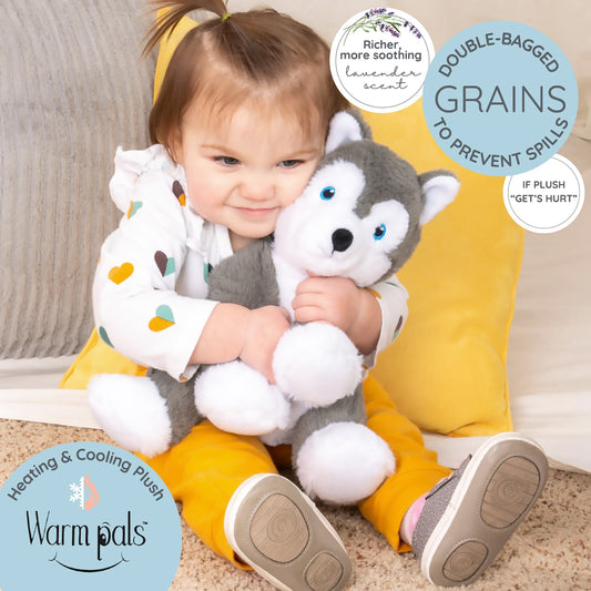 Hayes Husky soft fabric texture highlights plush comfort for playtime.