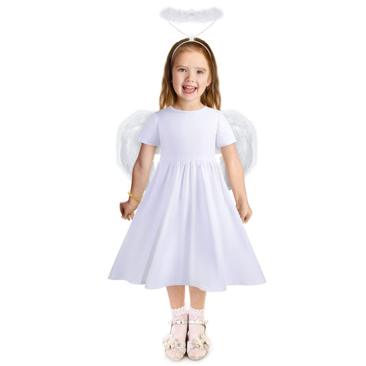 Haysandy angel dress for kids, ideal for party cosplay and photos.