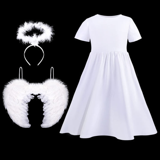Haysandy angel wings for kids, soft feather detail enhances a dreamy costume.