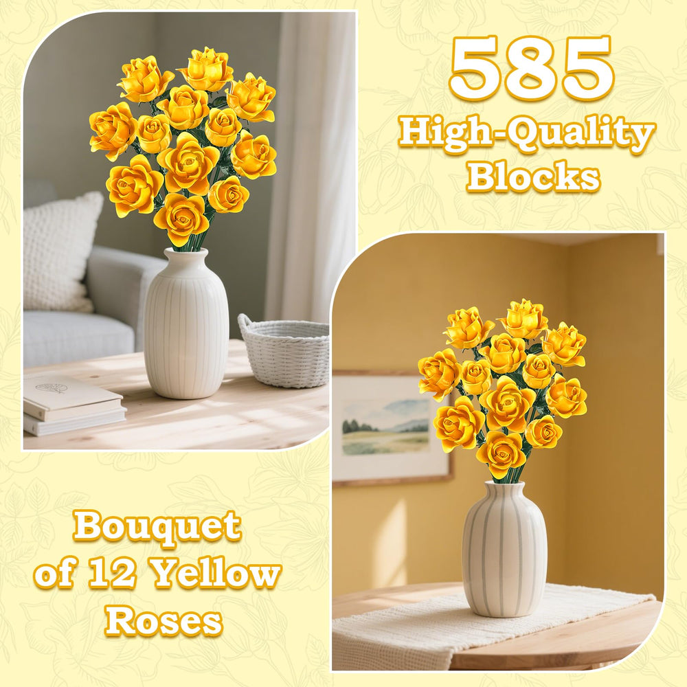 HAYXUN 585pcs rose-block stems enable adjustable, lifelike bouquet designs