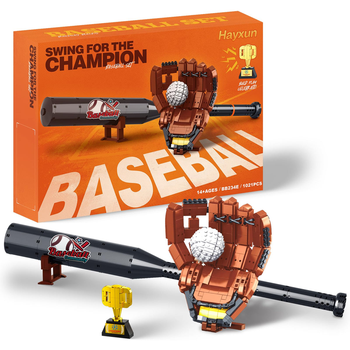 HAYXUN baseball bat assembly close-up for a realistic desk display