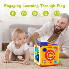 HayXUN Busy Board rotating dial enhances hand-eye coordination during busy play sessions.