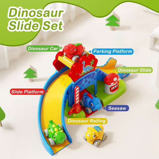 HAYXUN Dino Slide Set multi-route slide shows varied paths for imaginative play