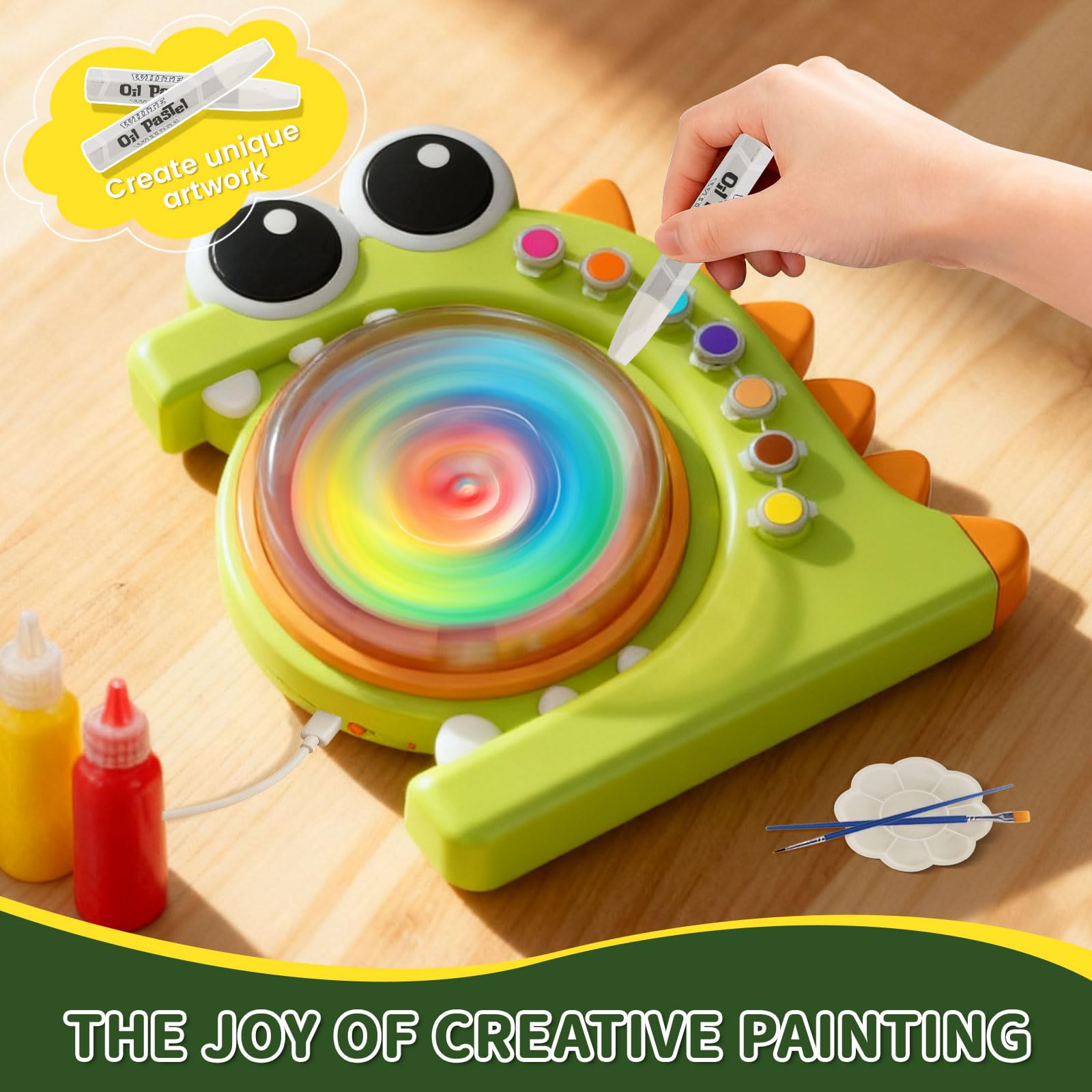 HAYXUN Spin Art Machine splash cover minimizes mess during crafting