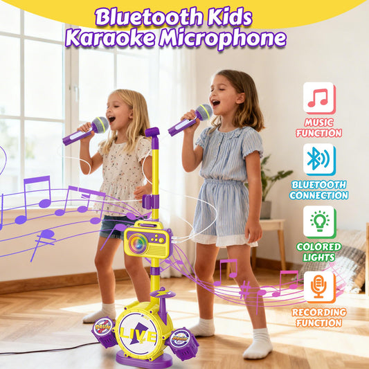 HAYXUN karaoke machine with LED lights creating vibrant stage vibes for family nights.