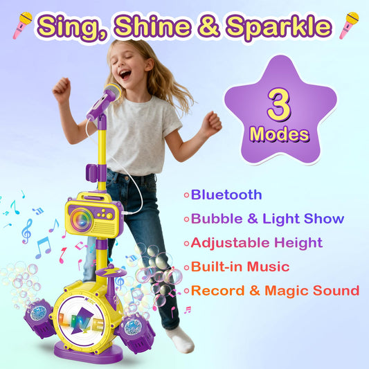 HayXUN karaoke microphone bubble maker adds playful ambience to playtime