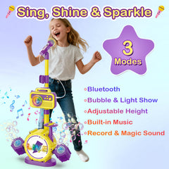 HayXUN karaoke microphone bubble maker adds playful ambience to playtime