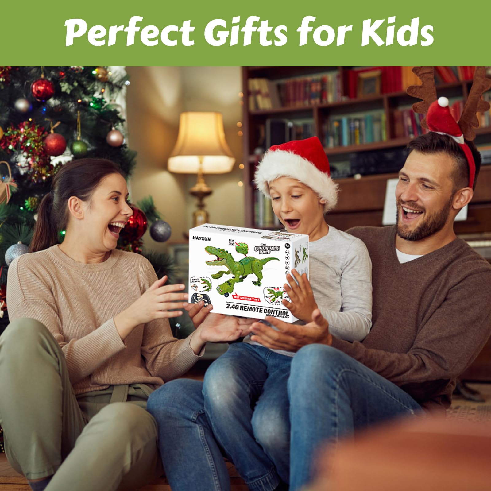 Hayxun kids' dinosaur toy suitable for ages 3–12 for indoor or outdoor fun.