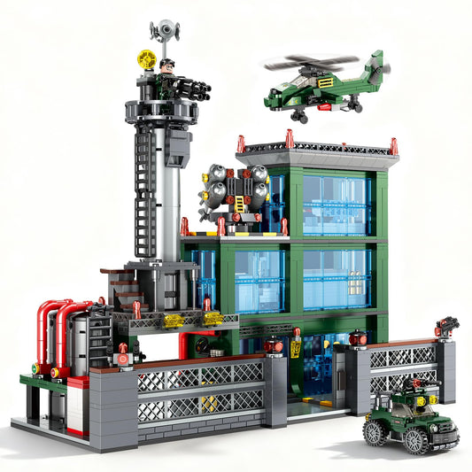 HAYXUN military base building set 1753 pieces for immersive display and advanced construction