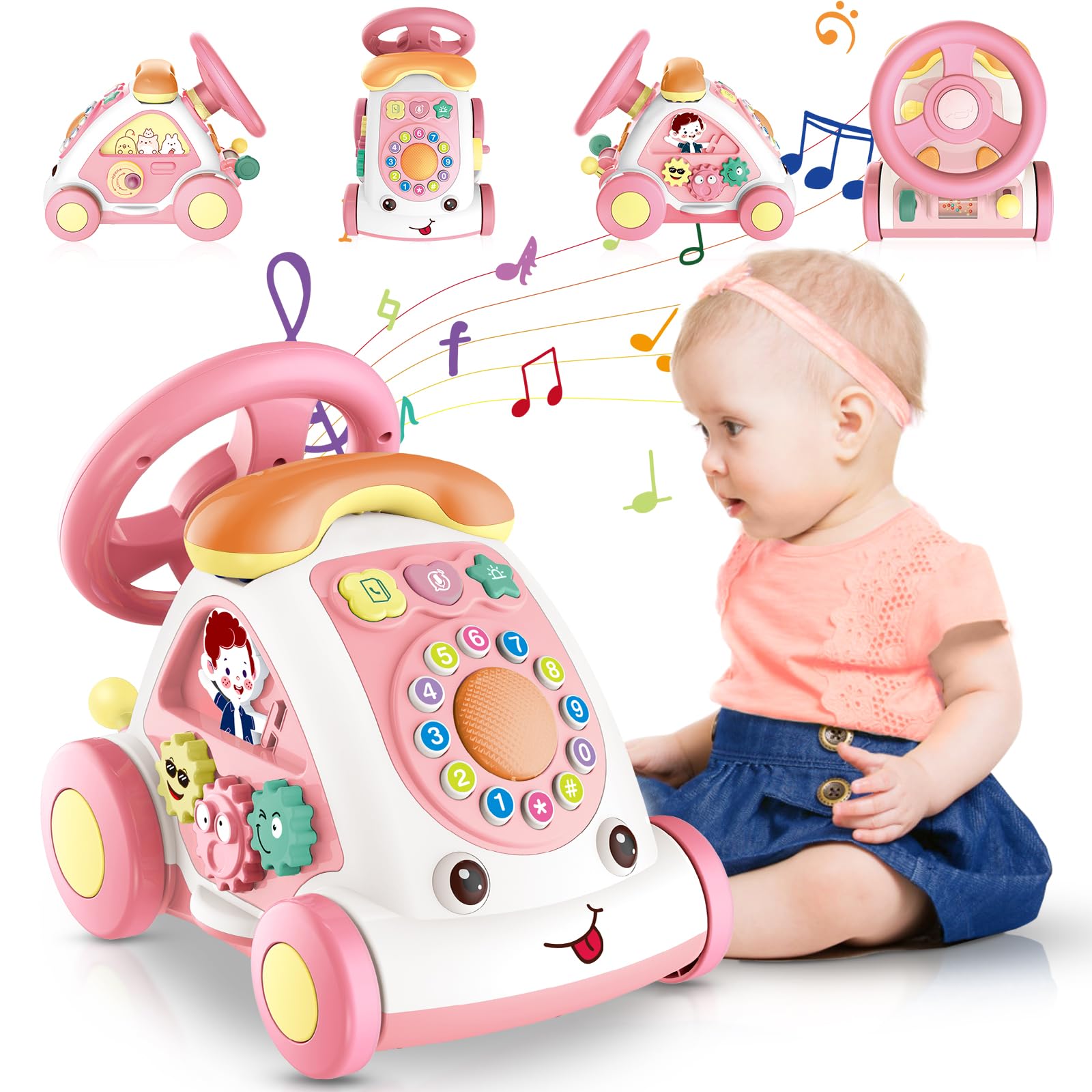 HAYXUN toddler car toy with music wheel for immersive play and motor skill development.