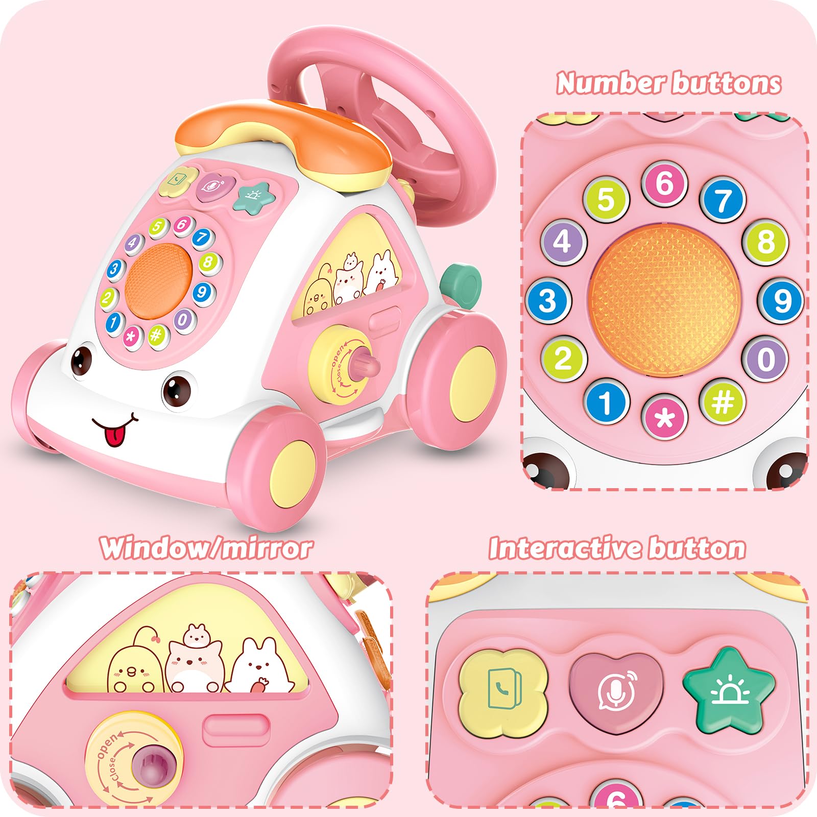 HAYXUN crawl-mode toy supports baby movement with tunes and direction changes.