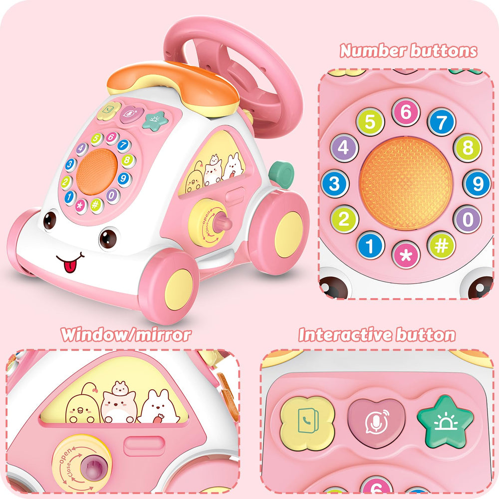 HAYXUN crawl-mode toy supports baby movement with tunes and direction changes.