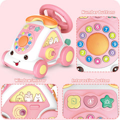 HAYXUN crawl-mode toy supports baby movement with tunes and direction changes.
