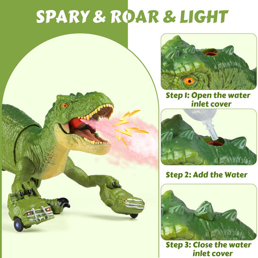 Hayxun RC Tyrannosaurus Rex with LED lights and roar for dramatic play.