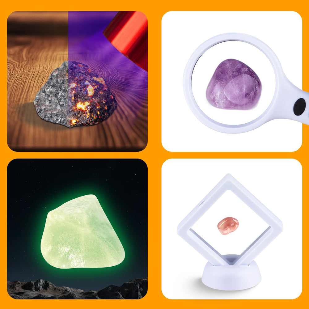 Hayxun glow-in-dark gem glows after dark, adding magical discovery moments.
