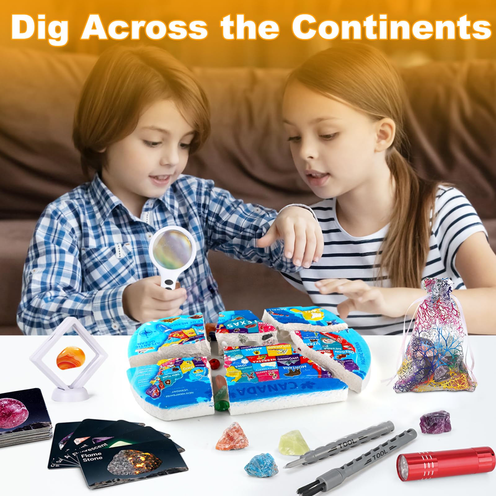 Hayxun info cards pair geology facts with colorful images for study at home.