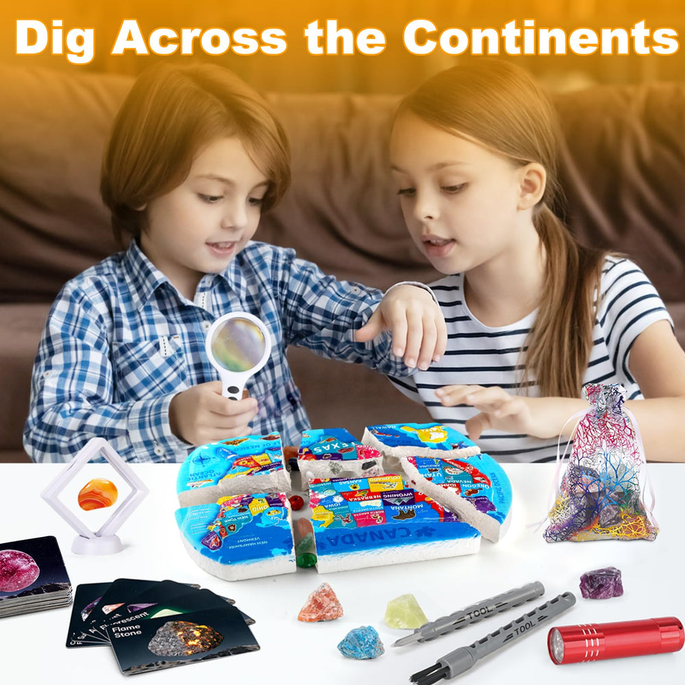 Hayxun info cards pair geology facts with colorful images for study at home.