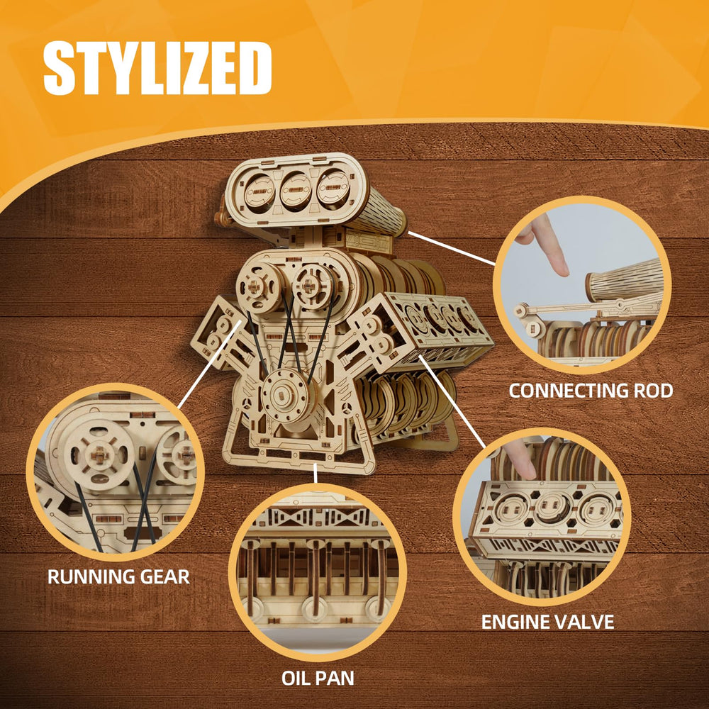 HayXUN V8 engine camshafts detail highlighting precision engineering