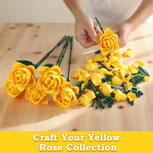 HAYXUN yellow-rose artificial flowers on desk showcase durable, long-lasting display