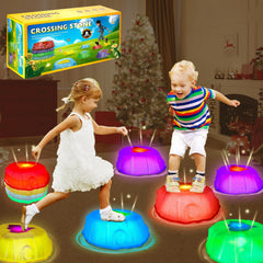 Hazms stepping stones 8pc LED glow set illuminating play paths safely